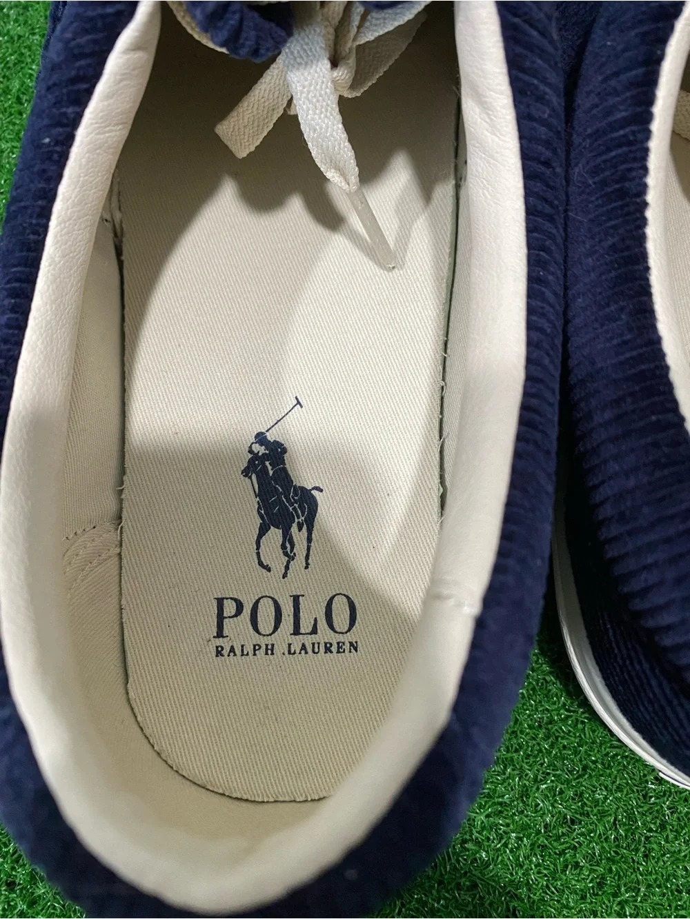 Polo Ralph Lauren Keaton Corduroy Sneakers In Hunter Navy Pony Sz 12 Mens